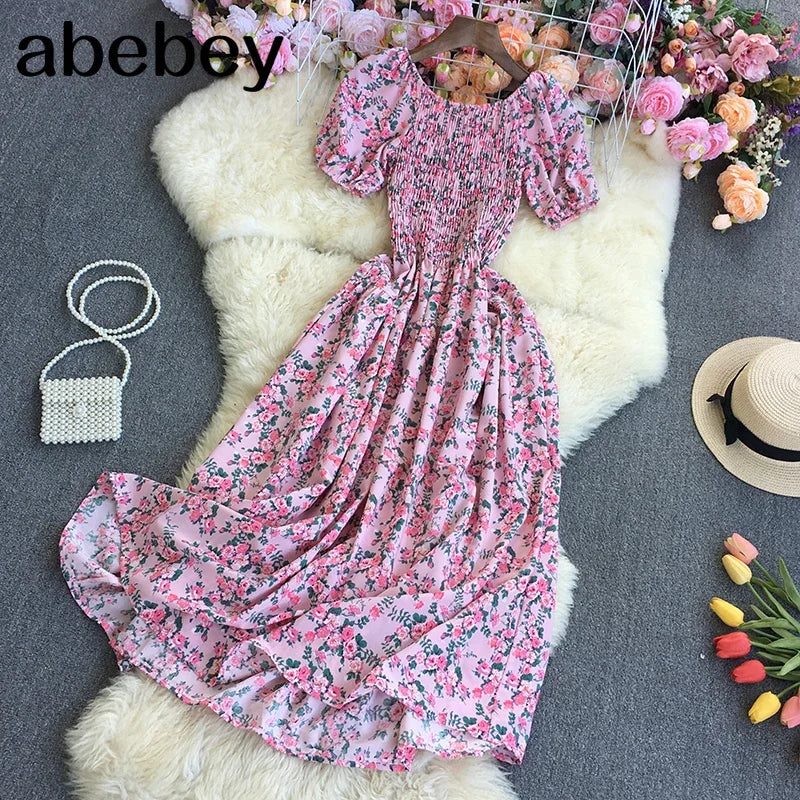 Flower Print A-Line Sundress