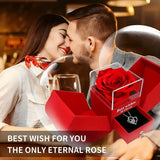 Eternal Rose Box - W/ Engraved Necklace & Real Rose