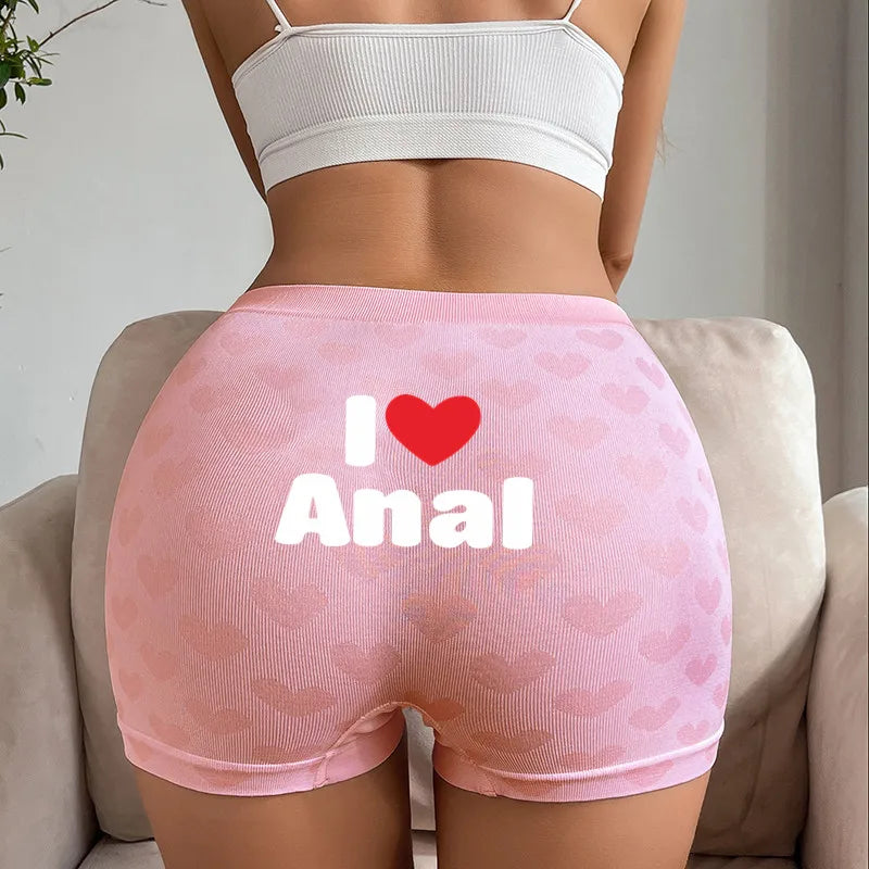 Pink Heart Knit High-Waist Panties