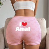 Pink Heart Knit High-Waist Panties