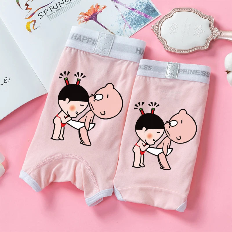 Sweet And Cute Pink Couple's Underwear