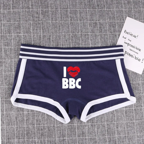 Heart Lips BBC Cotton Boy Shorts Underwear