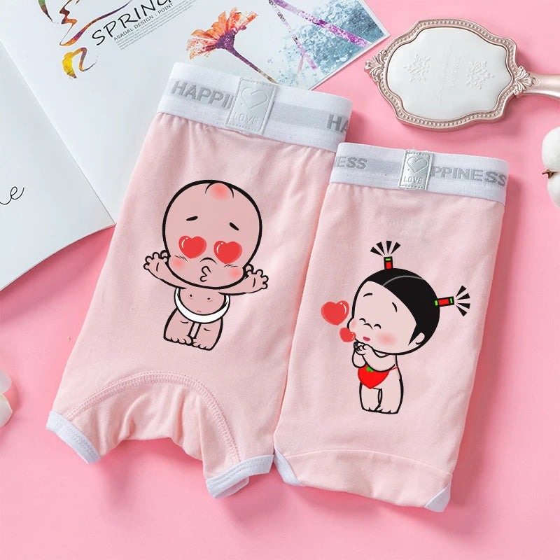 Sweet And Cute Pink Couple's Underwear