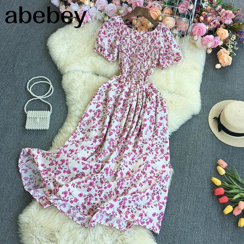 Flower Print A-Line Sundress