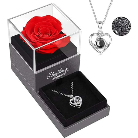 Hollow Zircon Love Necklace Jewelry Box