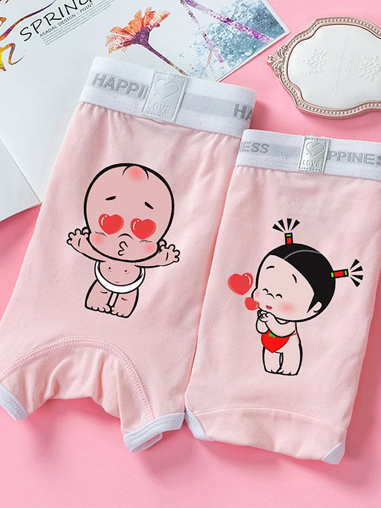 Sweet And Cute Pink Couple's Underwear