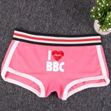 Heart Lips BBC Cotton Boy Shorts Underwear