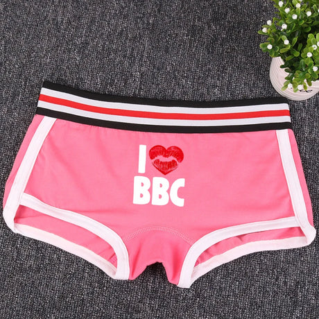 Heart Lips BBC Cotton Boy Shorts Underwear