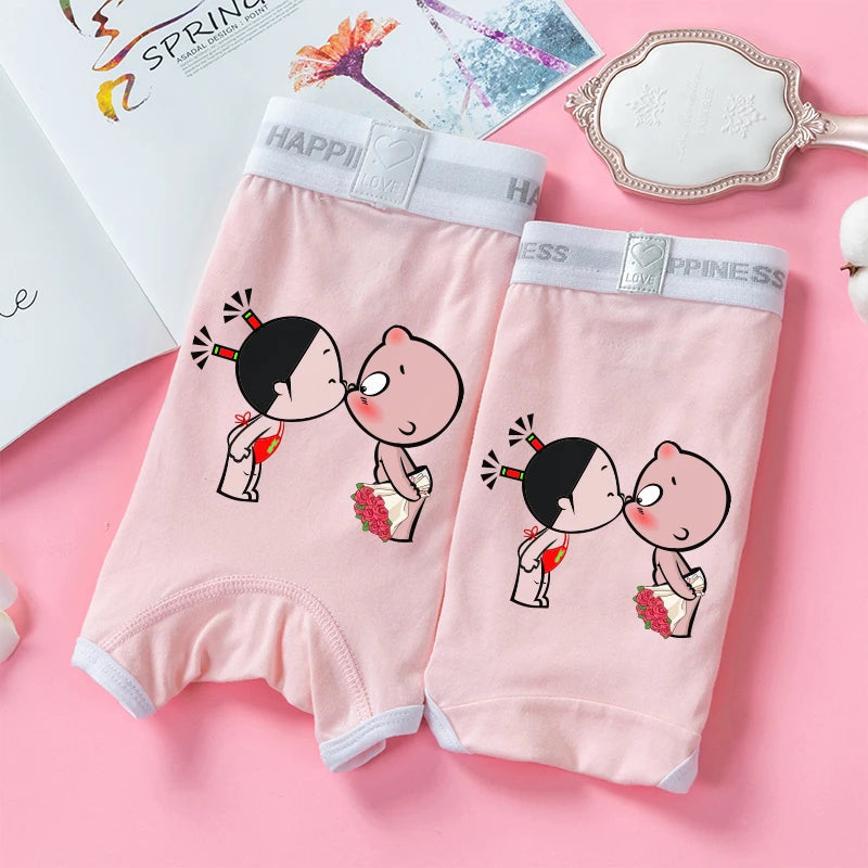 Sweet And Cute Pink Couple's Underwear