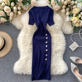 Korean Vintage High Waist Bodycon Dress