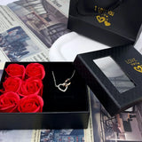 Jewelry Box Romantic 6 Rose Pendants Ring Bracelet