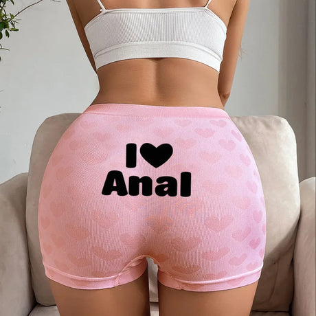 Pink Heart Knit High-Waist Panties