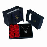 Jewelry Box Romantic 6 Rose Pendants Ring Bracelet