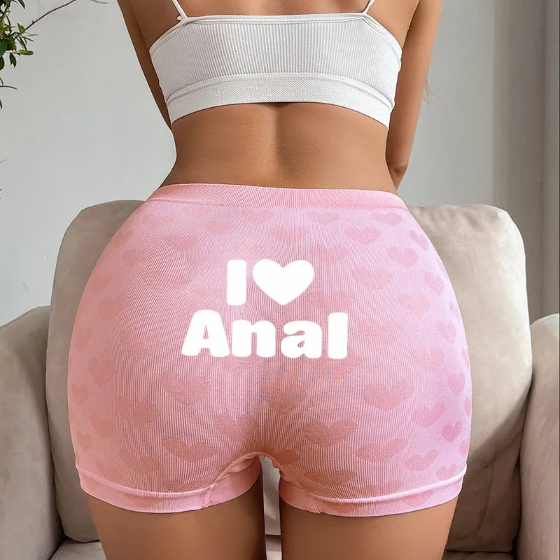 Pink Heart Knit High-Waist Panties