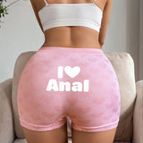 Pink Heart Knit High-Waist Panties