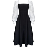 Black Hauben Style Vintage A-Line Dress