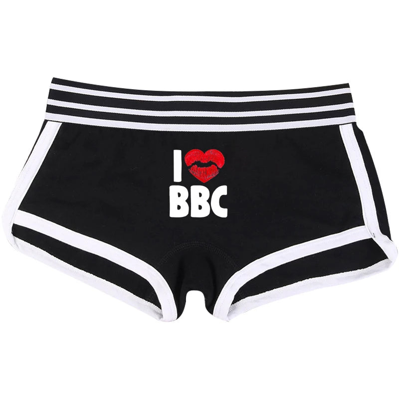 Heart Lips BBC Cotton Boy Shorts Underwear