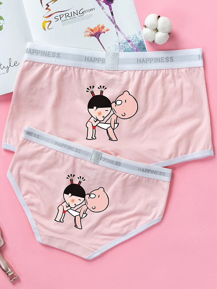 Sweet And Cute Pink Couple's Underwear