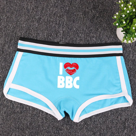 Heart Lips BBC Cotton Boy Shorts Underwear