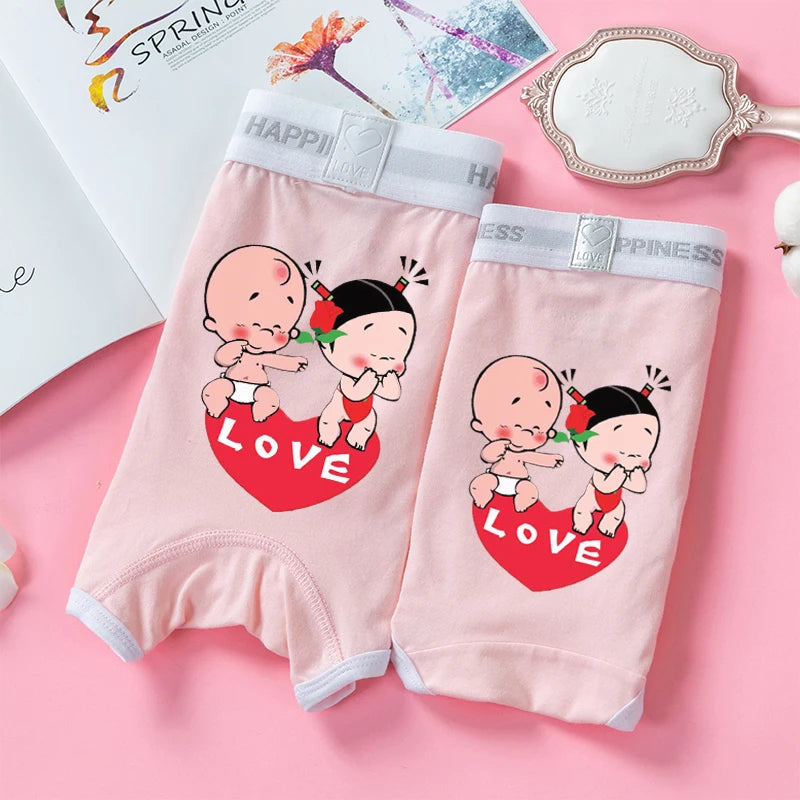 Sweet And Cute Pink Couple's Underwear