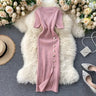 Korean Vintage High Waist Bodycon Dress