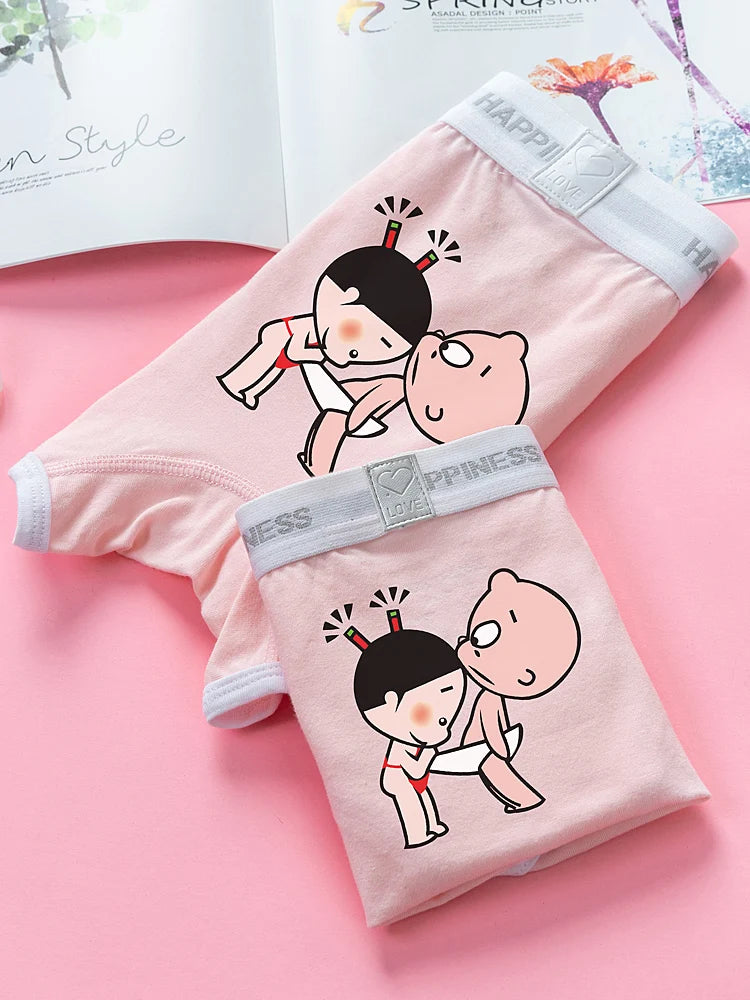 Sweet And Cute Pink Couple's Underwear