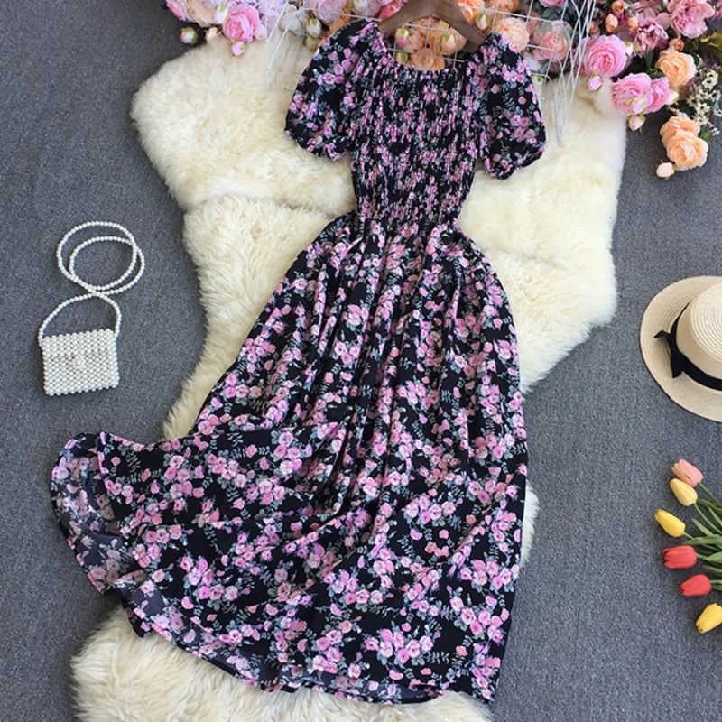 Flower Print A-Line Sundress